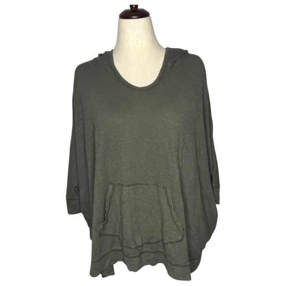 Eileen Fisher Tops - Eileen Fisher Women Top Size L Olive Hemp Organic Cotton Hoodie Oversized Dolman